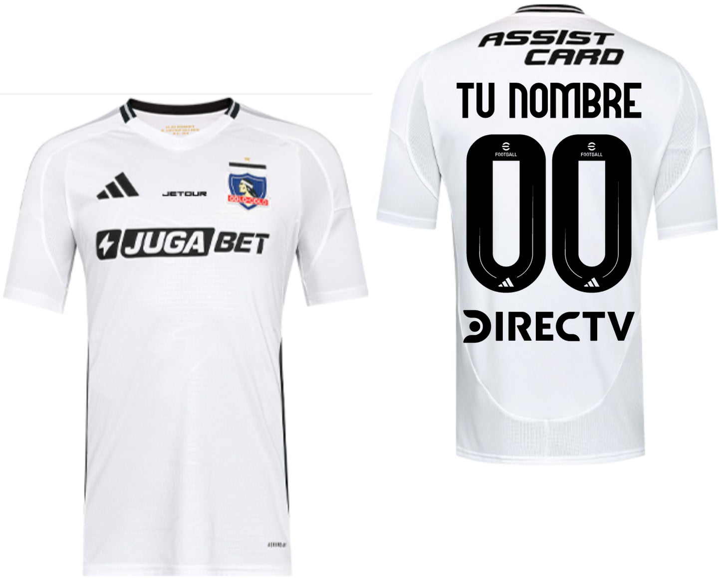 Camiseta MUJER Colo Colo Adidas 2025 - Color blanco - PERSONALIZADA