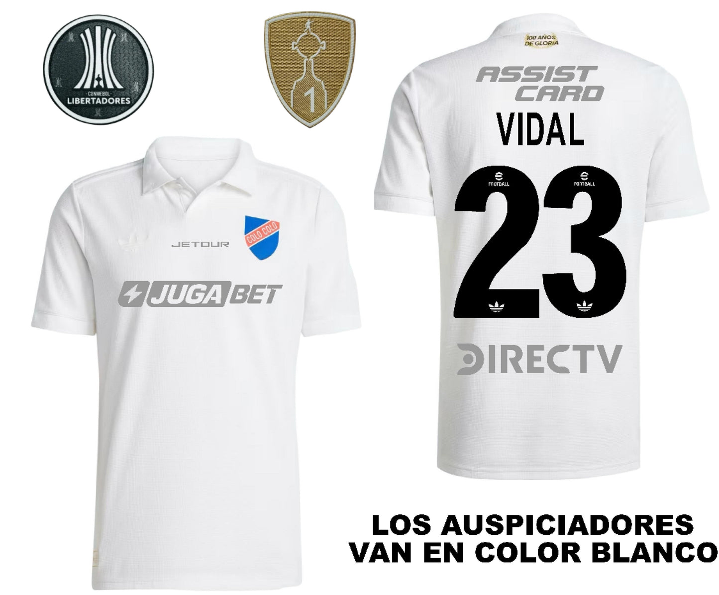 Camiseta local Colo-Colo 100 AÑOS PERSONALIZADA - EDICIÓN COPA LIBERTADORES