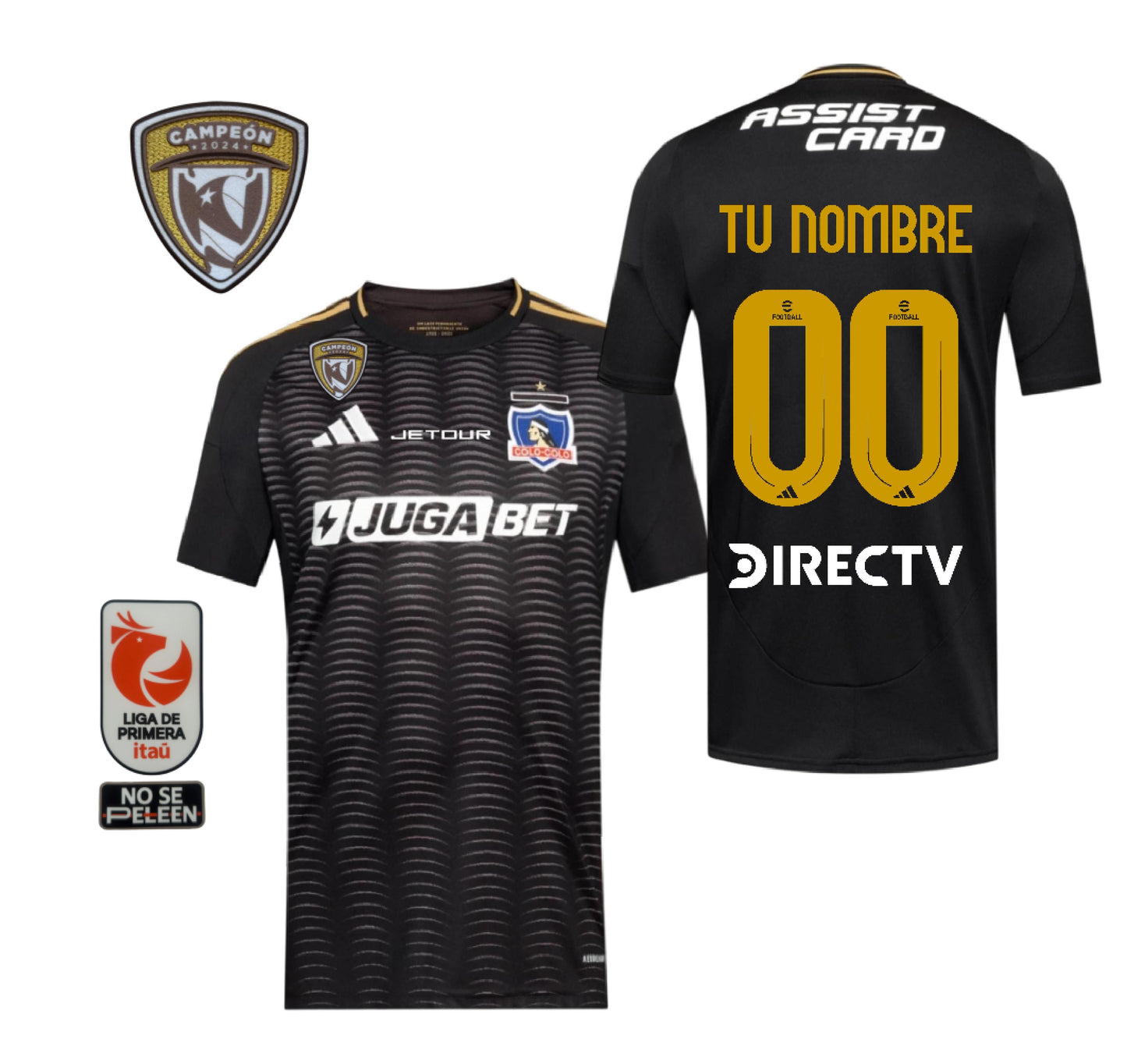 Camiseta Colo Colo Adidas 2025 - Color negro - FULL ESTAMPADA