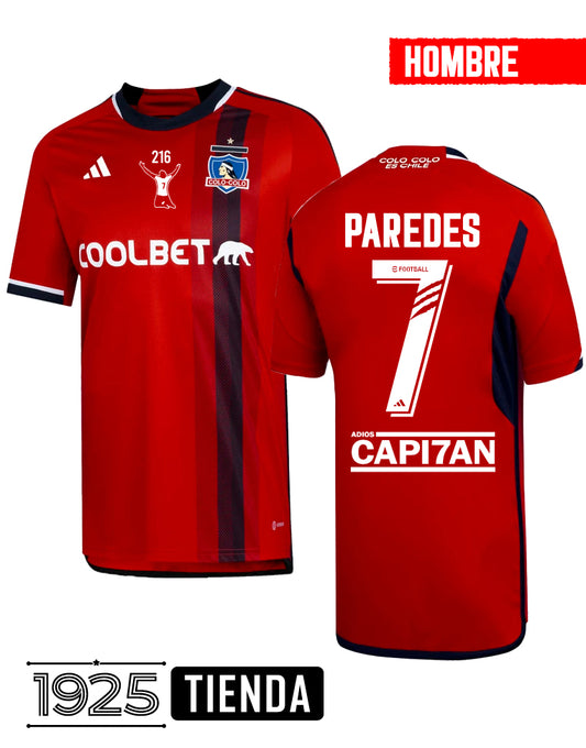 Camiseta Colo Colo Adidas 2023 - Color rojo - EDICIÓN ESTEBAN PAREDES - ESTAMPADO GRATIS